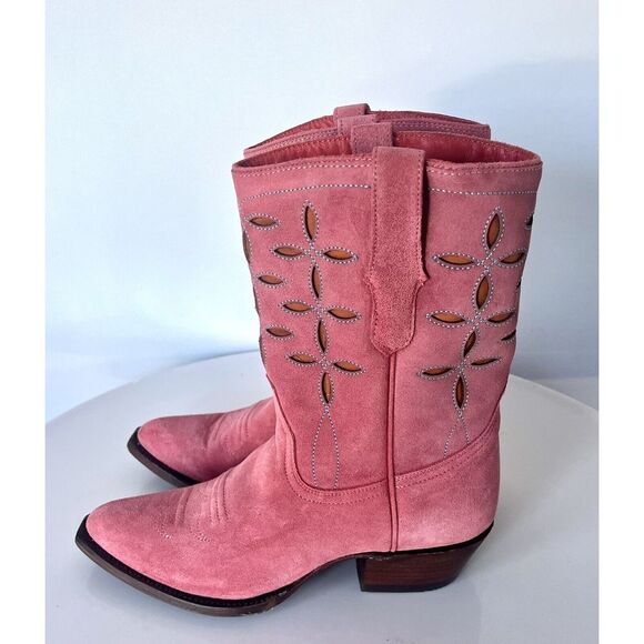 PLANET COWBOY X Anthropologie $475 Pee-wee Leather Western Cowgirl Boots Pink - Picture 8 of 14